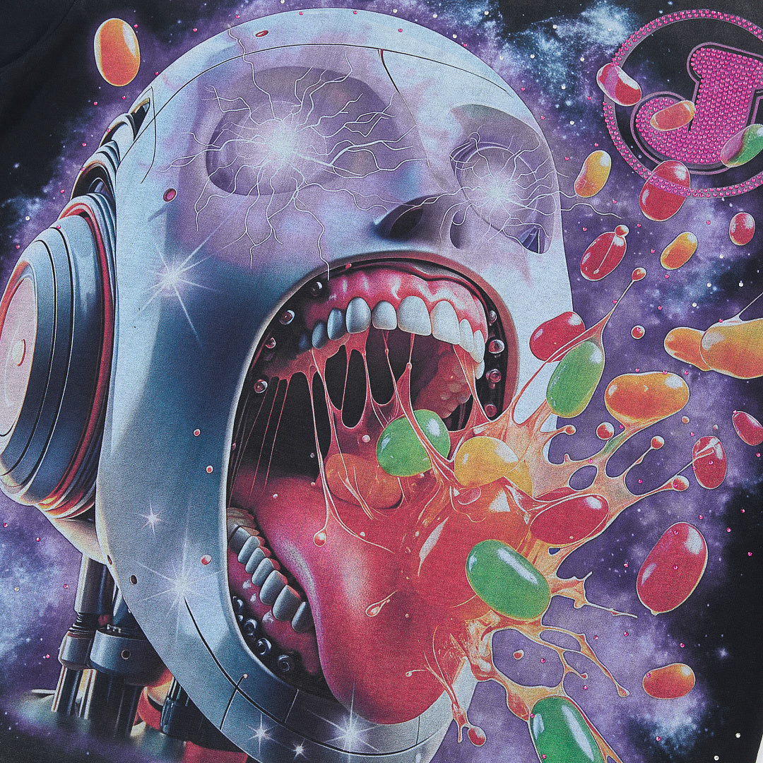 Jellybean Alien Cosmic Graphic Oversized T‑Shirt