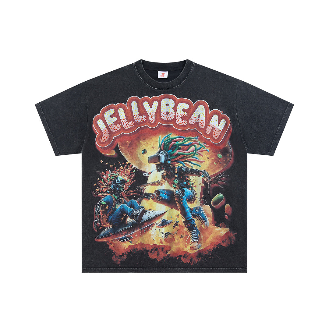 Jellybean Retro Hero Graphic Oversized T‑Shirt