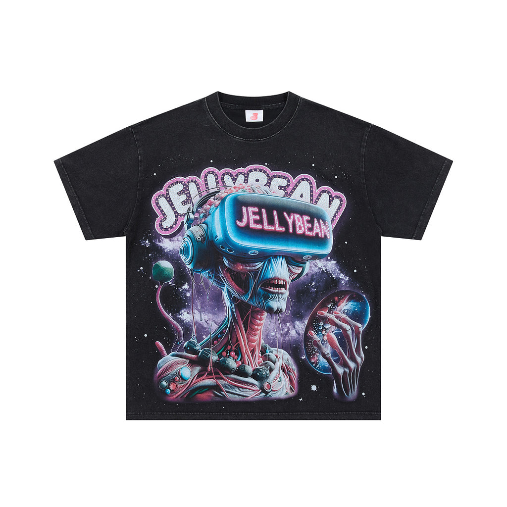 Retro Sci‑Fi Alien UFO Graphic Oversized T‑Shirt