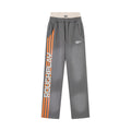 Roughplay Vintage Washed Orange Letter Print Wide Leg Sweatpants Men Streetwear Loose Trousers