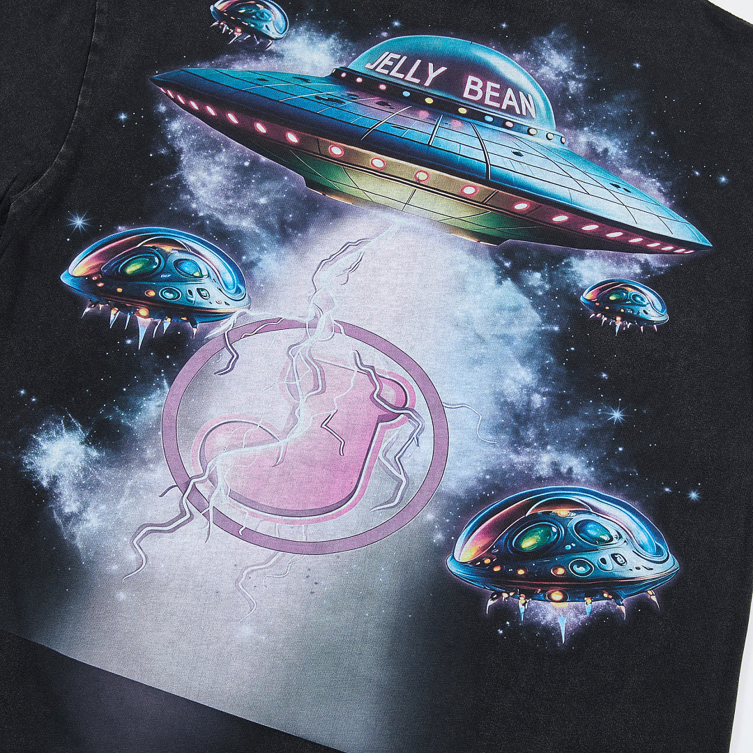 Retro Sci‑Fi Alien UFO Graphic Oversized T‑Shirt