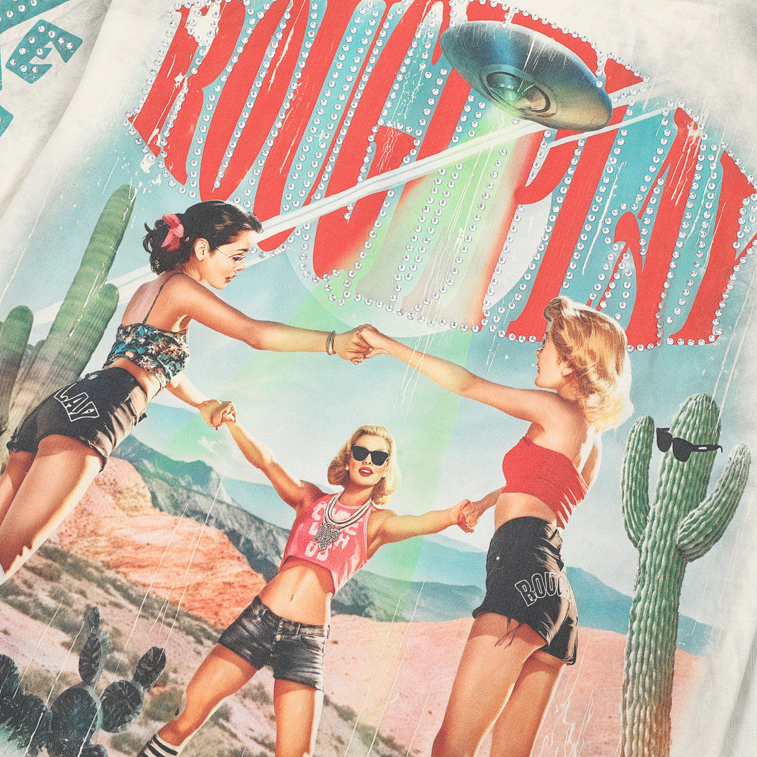 Roughplay Vintage Retro Poster Graphic Long Sleeve Tee Men Oversized Streetwear Top
